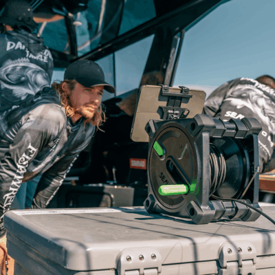 Underwater camera system in action – Seavu Explorer Adventure Kit used for fishing, research, and inspections