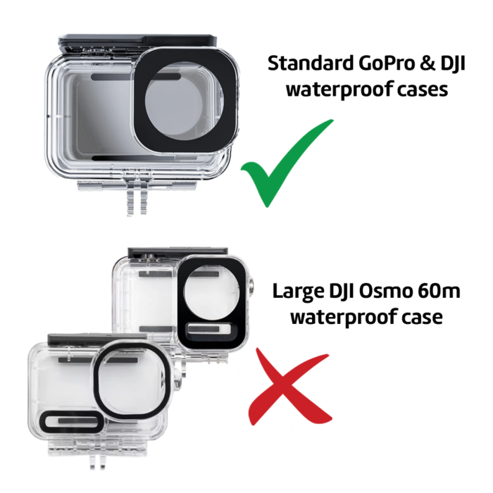 Selection of waterproof underwater cases compatible with the Seavu Seeker mount