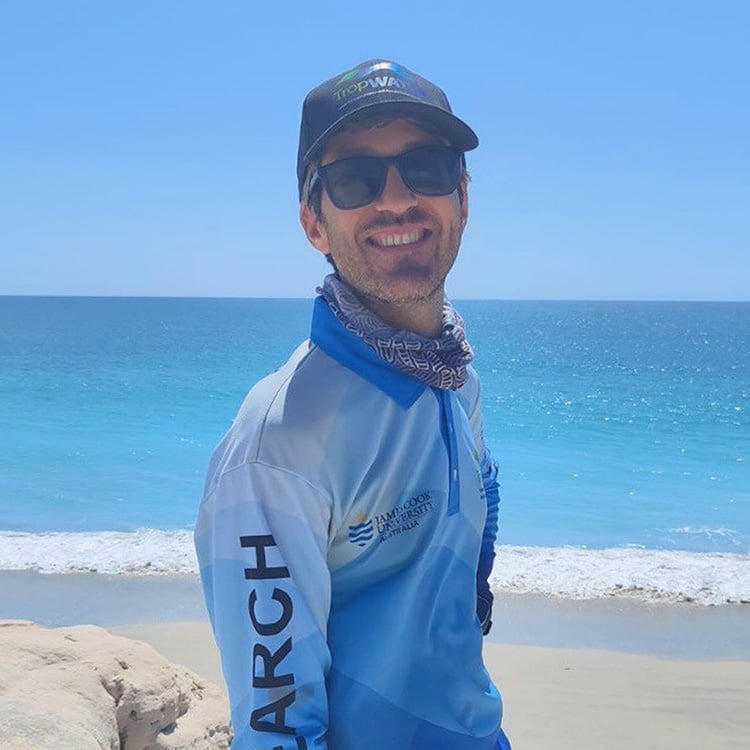 Lucas Langlois from TropWATER at James Cook University conducting marine research using Seavu underwater system