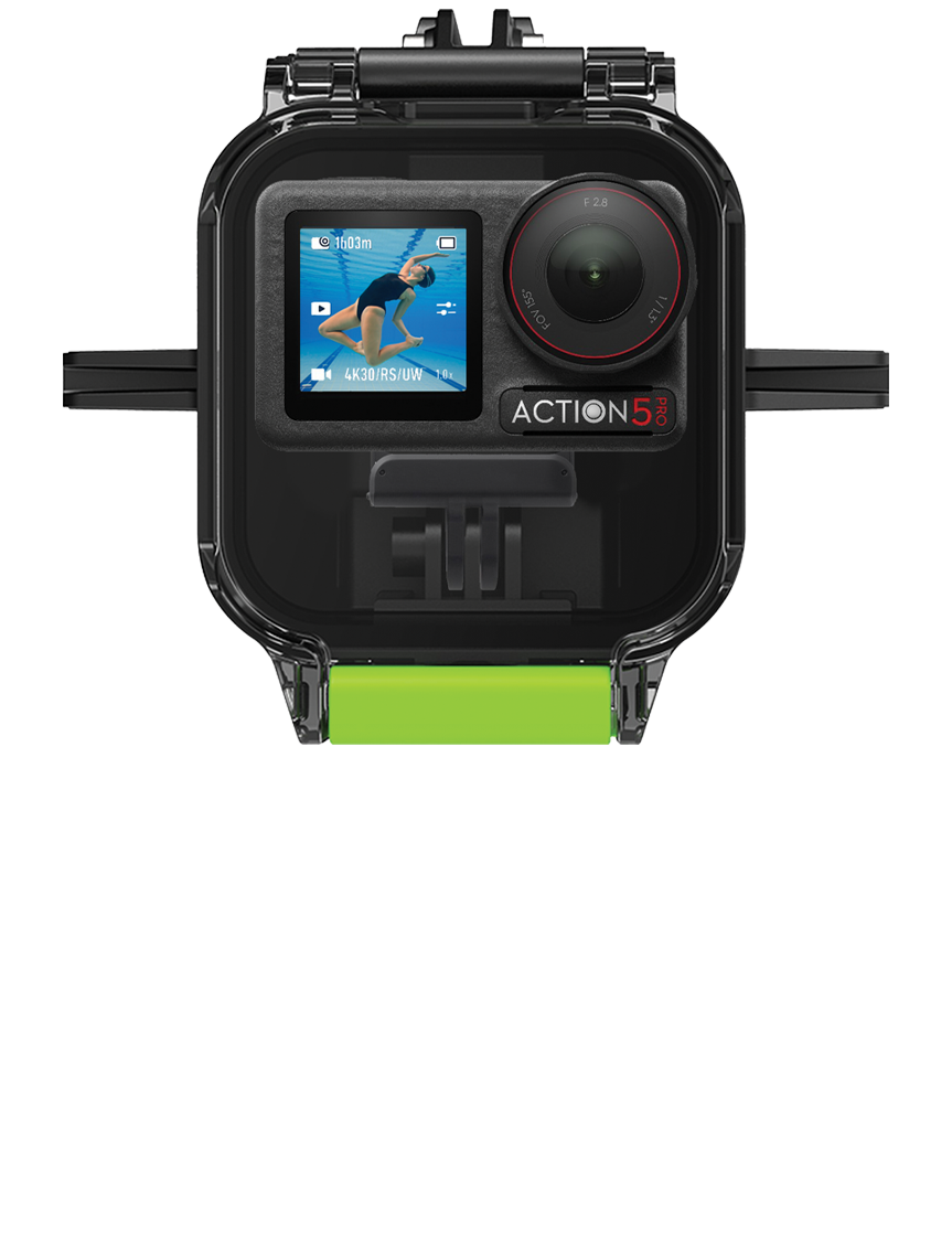 Seavu Explorer+ underwater camera housing with DJI Action 5 Pro mounted inside