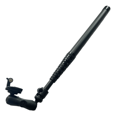 Telescopic carbon fibre extension pole with Seavu camera mount for underwater live streaming