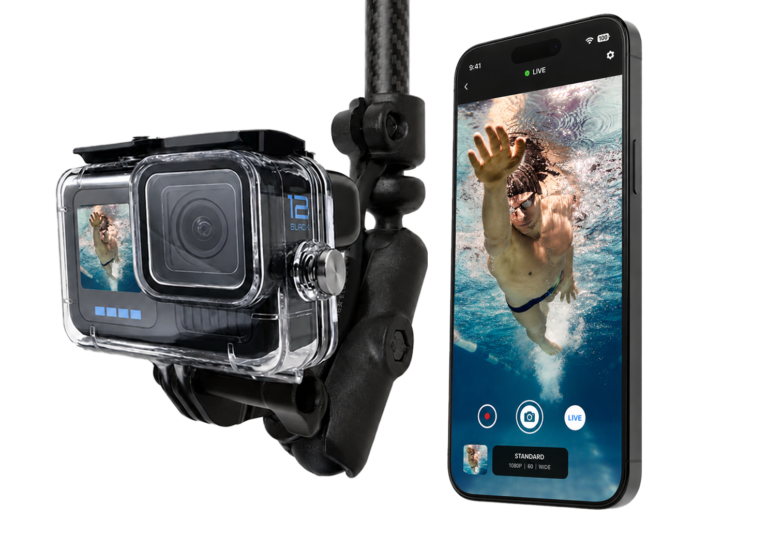 Seeker Pole Kit live underwater camera system for GoPro and DJI action cameras with phone viewing.