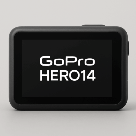 Rear view of the GoPro HERO14 showing its touchscreen, related to release date, specifications, and feature rumours.