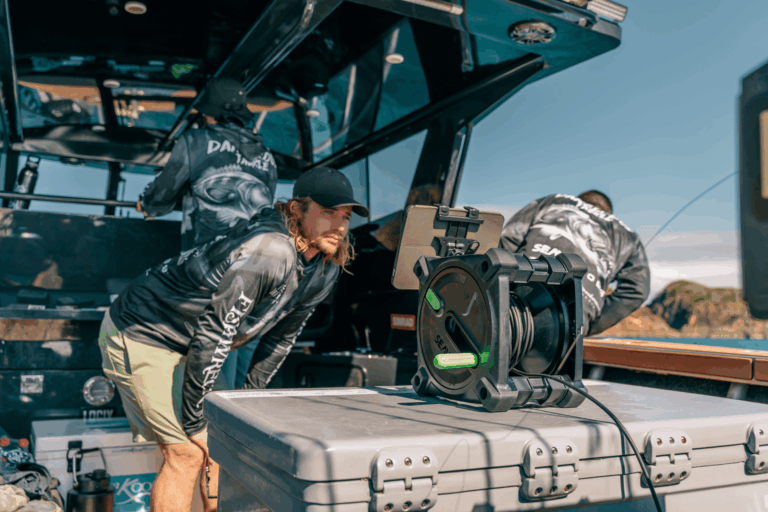 Postcard image showing Seavu underwater camera kits video with Explorer and Seeker capturing live underwater footage