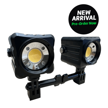 SSeeker DeepScope Rig Lights – pair of 3000 lumen underwater video lights with adjustable mounts for the Seeker DeepScope Rig
