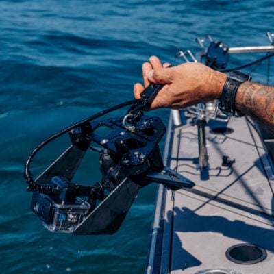 Seeker DeepScope Rig being deployed into the water for live underwater research.