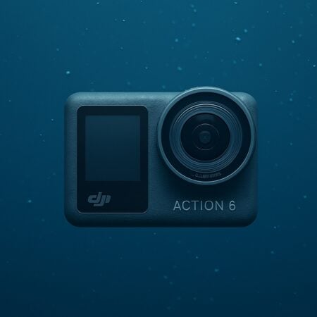 Underwater photo of a centred action camera used to illustrate the question is the DJI Action 6 coming out.
