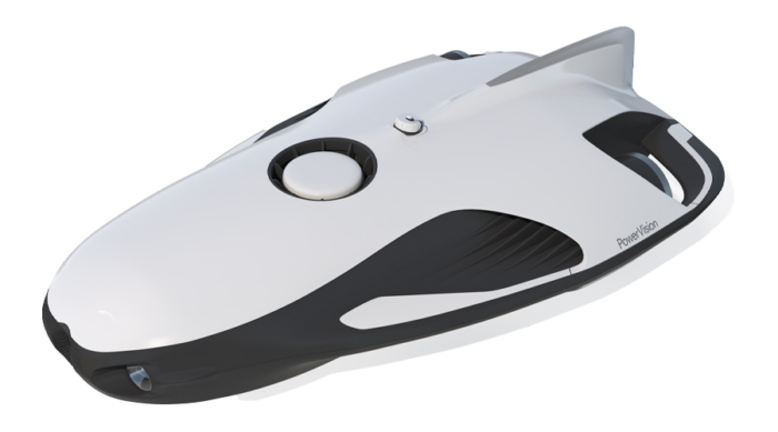 PowerVision PowerRay underwater drone with tether cable for underwater exploration