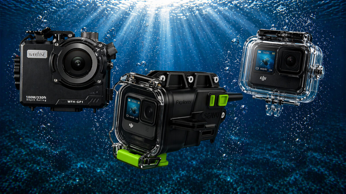 DJI waterproof case comparison with Seavu Explorer and professional underwater housings