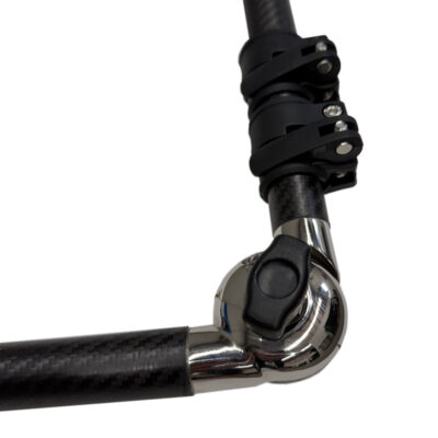 Close up of the articulating hinge on the Carbon Fibre Angled Extension Pole for adjustable underwater inspection angles