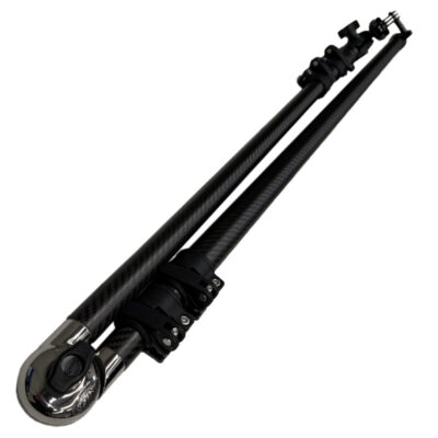 Carbon Fibre Angled Extension Pole shown in its collapsed position for compact storage and transport
